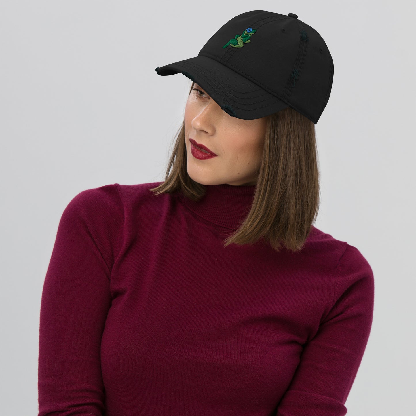 Impatiens & Maples Ash; Distressed Dad Hat
