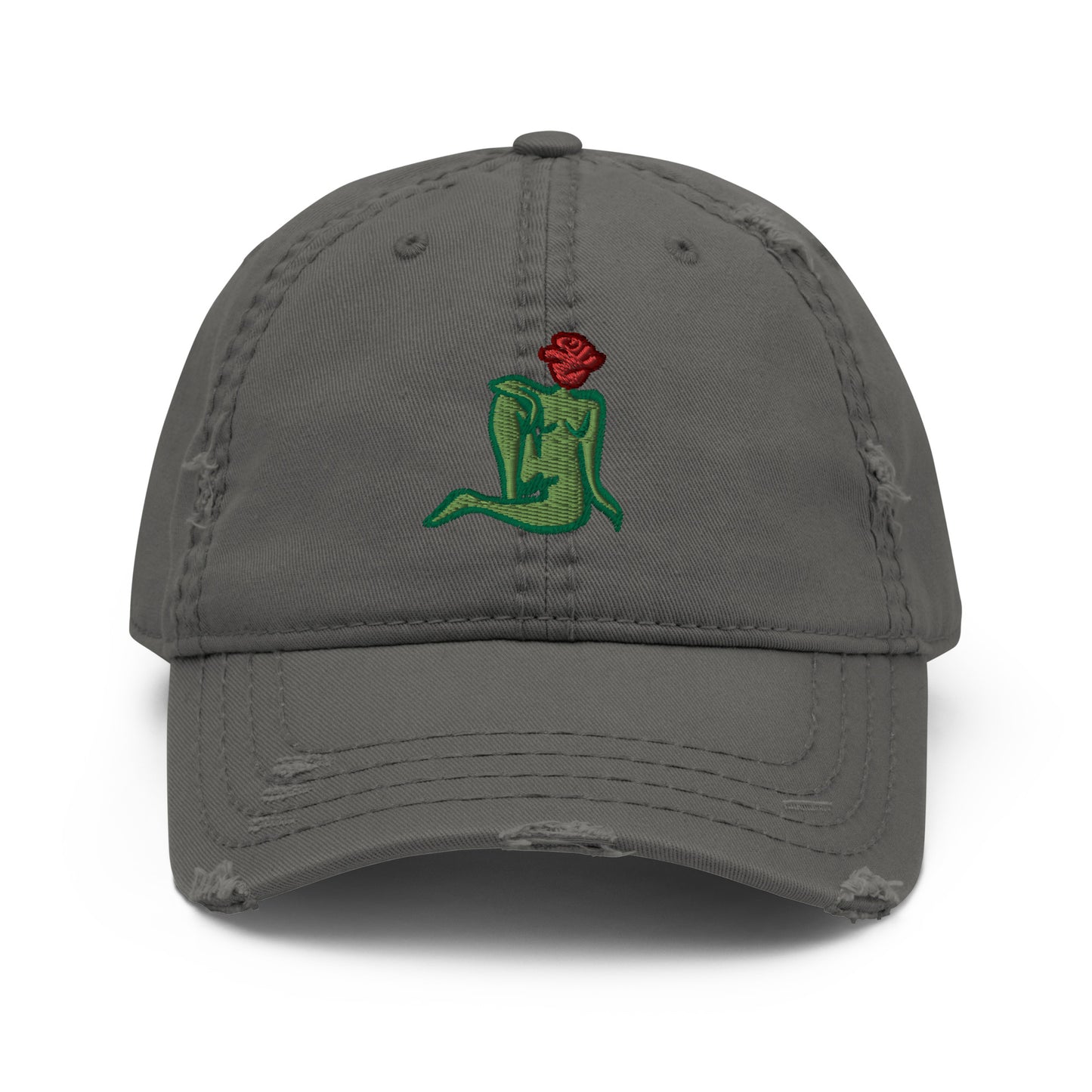 Rose; Distressed Dad Hat