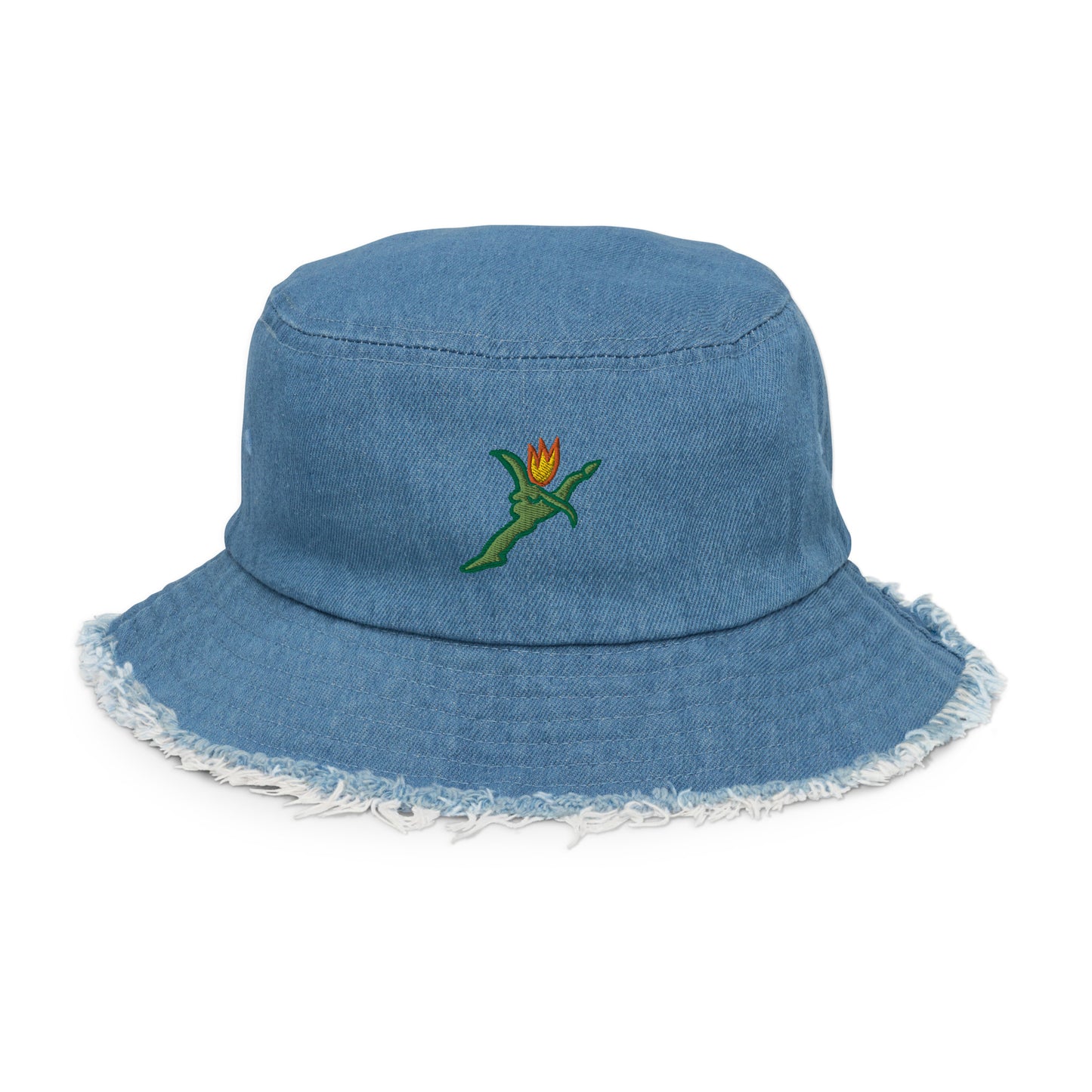 Leap of Faith Distressed Denim Bucket Hat