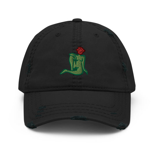 Rose; Distressed Dad Hat
